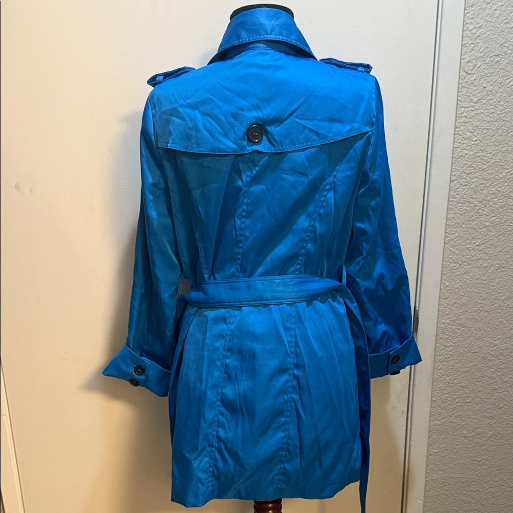 Cotton Candy Vibrant Blue Trench Coat - Picture 7 of 10